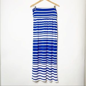 Athleta Seaside Blue & White Striped Maxi Skirt